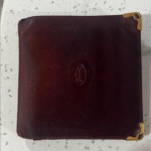 Cartier Vintage Leather Wallet with Gold Accent